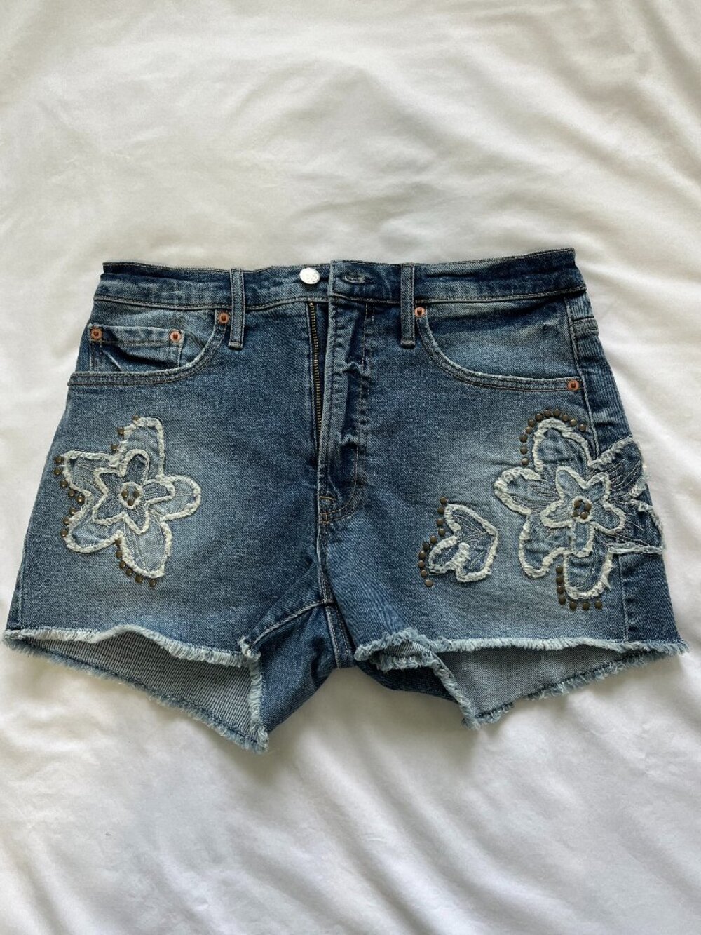 Floral Studded Denim Shorts NWT!